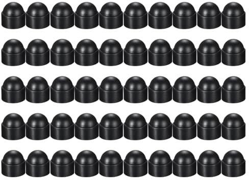 50 Tapas Protectoras Hexagonales M8 Tapas Negro para Tornillos de Plástico Tapas para tuercas y cabeza de tornillo Tapa Encajada Abombada para Pernos y Tuercas Tapas negro para tornillos