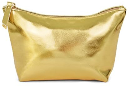 WZTHLF Hand Make Up Tasche Großem Fassungsvermögen Goldfarbene PU Ledertaschen Vielseitige Make Up Kosmetik Reisetasche