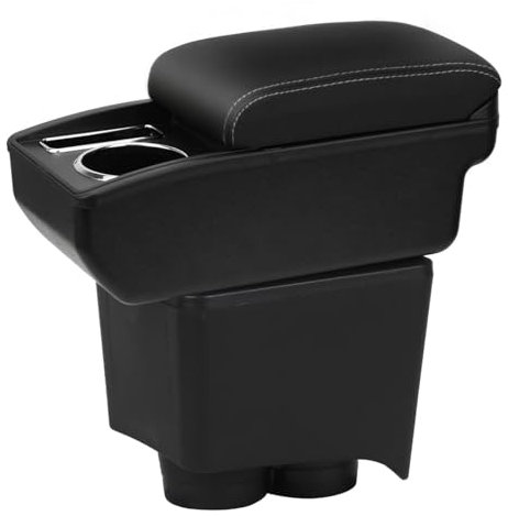 YJYWZH Compatible with Volkswagen Polo Armlehnen Polo 9N 3 2002-2009 Auto Mittelkonsole Aufbewahrungsbox Armlehne Innenausstattung Armauflage Armstutze mit Getrankehalter