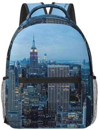 New York Fashion City Bequemer Rucksack - Leichter, strapazierfähiger und vielseitiger Rucksack für Arbeit und Outdoor-Aktivitäten, Büchertasche, Tagesrucksack, modischer Rucksack, trendiger Rucksack,