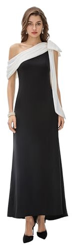 BABEYOUND One Shoulder Formal Evening Dress - Prom & Cocktail Party Gown for Wedding Guest