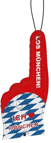 München Fahne Fanartikel HIGH FIVE FINGERS Auto Duftbaum mit 5 Düften | Air Freshener | Duftspender | Raumduft | Lufterfrischer