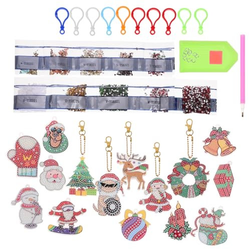 TOKIDNY 1satz Weihnachts Schlüsselanhänger Teiliges Cartoon Malen Kreative Für Mädchen Dekoration Für Feiertage
