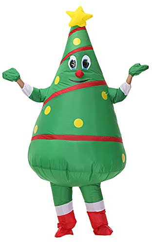 ZISUEX Christmas Trees Inflatable Costume Christmas Blow Up Suit Xmas Inflatable Trees Costume Christmas Costume Adult
