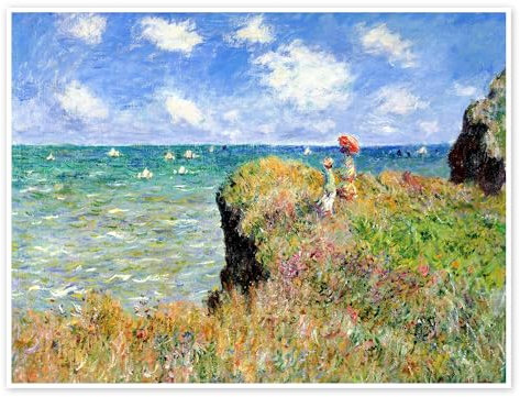 Klippenweg bei Pourville Poster von Claude Monet 70 x 50 cm Wandbilder Wanddeko