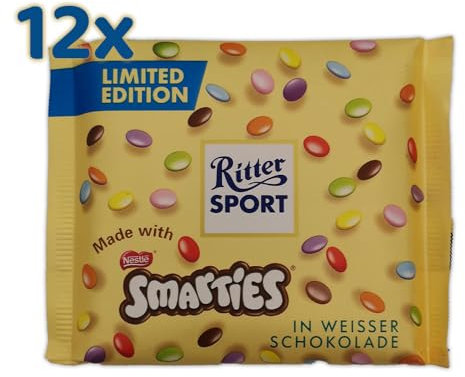 Ritter Sport - Smarties Weiss Kiste mit 12 x 100g