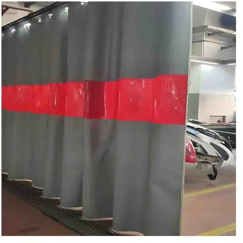 Rygcrud Industriell Schweißer-Vorhang Mit Kupfertülle, Schwer Entflammbare Decken Schweißer-Schirm Mit Rotem Sichtfenster Für Werkstatt(2.5x2.5 m)