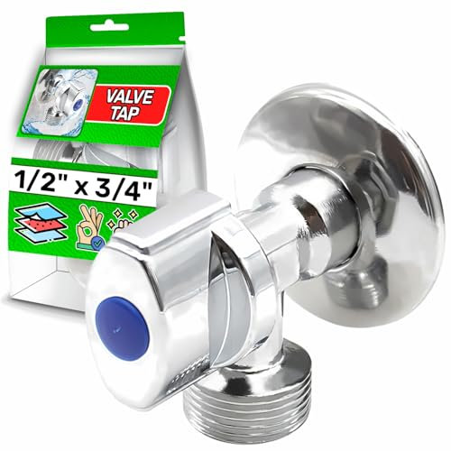 Robinet D'arrêt en Laiton Chromé 1/2 x 3/4 pour Alimentation en Eau de la Lave Vaisselle Lavabo Machine a Laver Toilettes - Garantie de 5 Ans - ONIX TECH