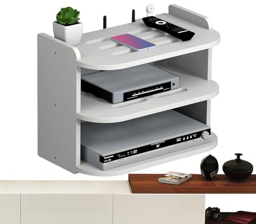 WiFi Router Shelf, Router Storage Box - Multilayer TV Stand - Wireless Router Heat Dissipation Rack No Drilling Storage Shelf