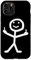 Hülle für iPhone 11 Pro Stickman Mittelfinger Lustige Silhouette Nasty Joke Party