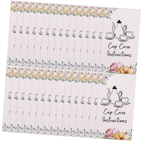 MAGICLULU 100stücke Pflegeanleitungskarten Für Glasbecher Wartungsanleitung Für Trinkgläser Pflegehinweise Für Glaswaren Werkzeug Zum Kantenschneiden Von Bechern Aufkleber Mit
