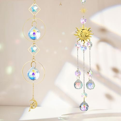 XJLyaya Sonnenfänger Kristall Fenster, Bastelset, Regenbogen Kristall, für Fenster Haus Garten Weihnachten Tag Party Hochzeit Dekoration