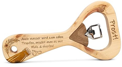 sagl.tirol® Flaschenöffner XXL aus Zirbenholz – mit Gravur „Prost!“ – 30 cm – mit Magnet – handgefertigt in Tirol – originelles Geschenk für Männer, Bierfreunde & Feiern Prost