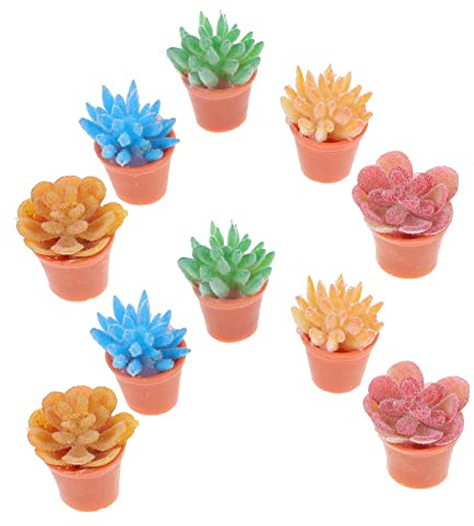 IMIKEYA 10pcs Simulated Succulent Plant Pots Mini Bonsai Fake Plant Decor Micro Landscape Ornament for Home Desktop Decor