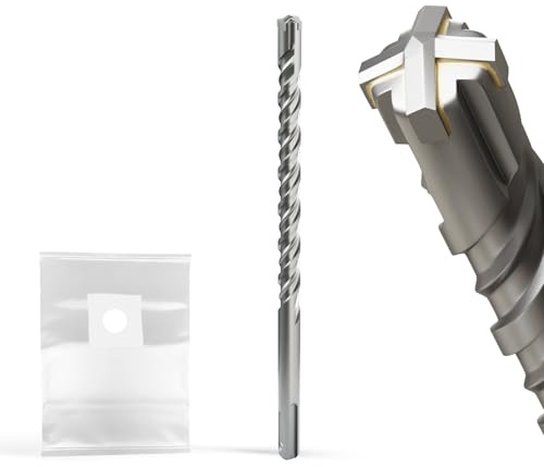 XZH SDS Plus Masonry Drill Bits 12mm x 210mm, Professional Tungsten Carbide Cross Tip, Long SDS Hammer Drill Bits for Wall, Stone, Concrete, Brick