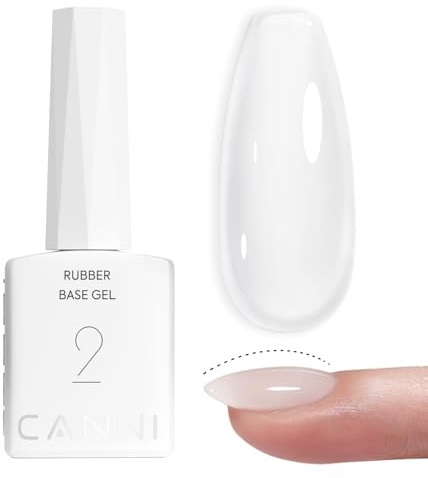 CANNI Base Rubber para Esmalte de Uñas en Gel Semipermanente | Blanco lechoso Soak Off Autonivelante Base Flexible Refuerza Uñas Naturales Reparación Nail Art Manicura DIY