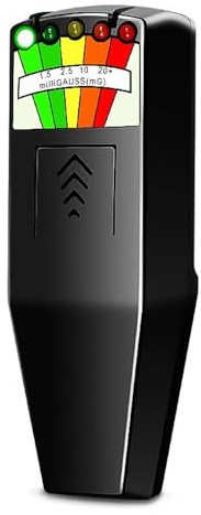 RNPKZ K2 EMF Meter, K2 EMF Messgerät, Handheld EMF Messgerät, 5 LED Ghost Hunting Detektor, Strahlungsdetektor Tragbarer, Elektromagnetische Felder Messgeräts für Büro, Zuhause, Geisterjagd (Schwarz)