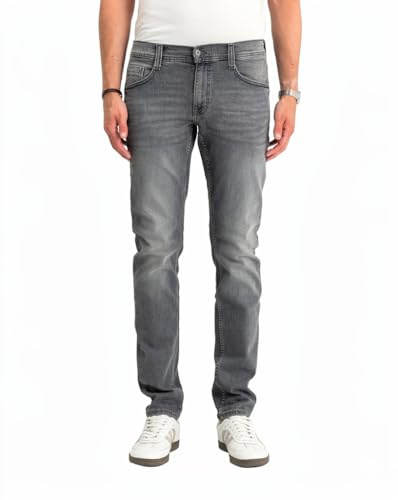 MUSTANG Jeans Herren Oregon Tapered Slim Fit Denim Black - Hosen Herren - Jeanshosen für Männer - 1017124 4000 203 (Grau)