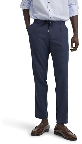bugatti Herren Bundfaltenhose 1950-16004E | Tapered Fit mit Stretch und elastischem Bund