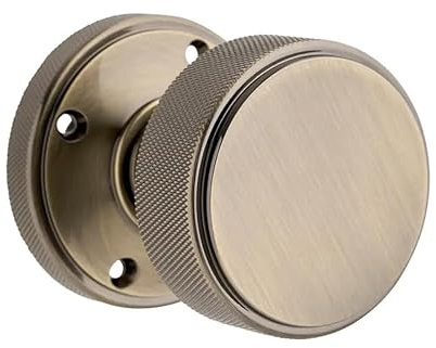 Designer Levers Kensington Knurled Mortice Door Knob, Antique Brass | 60mm; includes 2 x door knobs, spindle, fixings; manufactured by designer levers; antique brass finish provides a darker.