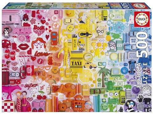 Educa - 500-teiliges Kinderpuzzle | Bunte Collage | Maße: 48 x 34 cm | Ab 11 Jahren (20543)