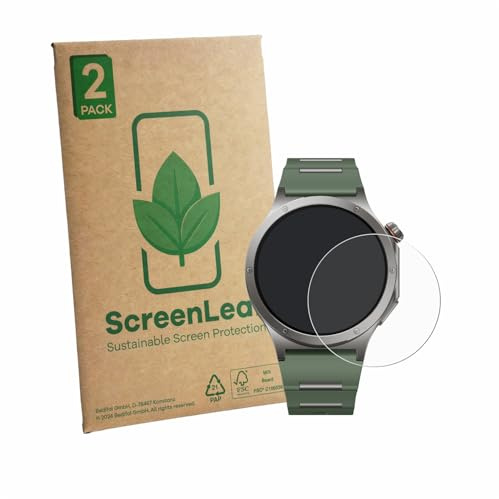 ScreenLeaf 2 Stück Schutzfolie für OnePlus Watch 4 [nachhaltiger Displayschutz, Folie, transparent, kratzfest]