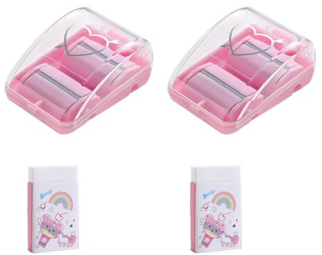 AMUSLESUR Set da 2 Mini Raccoglitori di Briciole Rullo Inferiore, Pulitore Portatile in Plastica Leggero per Scrivania, per Scuola e Casa