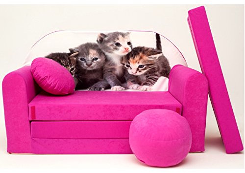 Welox Kindersofa Spielsofa Minicouch aus Schaum Kindersessel Kissen Matratze Farbwahl (H6)