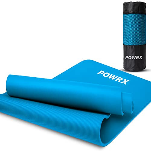 POWRX Gymnastikmatte Yogamatte (Himmelblau 183 x 60 x 1 cm) inkl. Übungsposter I Trainingsmatte Phthalatfrei 183 x 60 x 1 cm I Matte hautfreundlich I versch. Farben