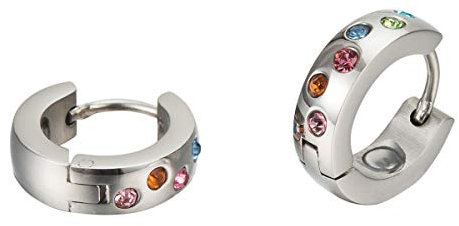 Funkelnde Vintage Fashion Energie Creolen mit bunten Swarovski Crystals medizinischer Edelstahl nickelfrei allergiefrei Energetix 4you 623P