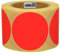 Markierungspunkte neonrot - Ø 75 mm - 500 bunte Klebepunkte auf 1 Rolle(n), 40 mm Kern, Papier, Inventuretiketten selbstklebend