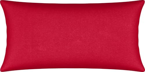 Erwin Müller Kissenbezug, Kissenhülle Single-Jersey Murnau - rot Größe 40x80 cm - bügelfrei, strapazierstark, elastisch, mit Reißverschluss
