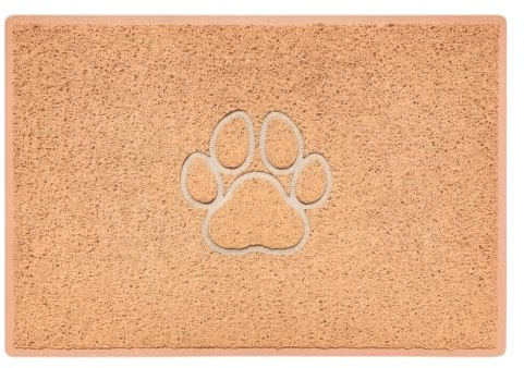 Nicoman Paw Embossed Shape Indoor Outdoor Dirt-Trapper Door Mat Washable Barrier Heavy Duty Doormat - (Watertight Rubber-Back, Large, Beige, 90 x 60cm)