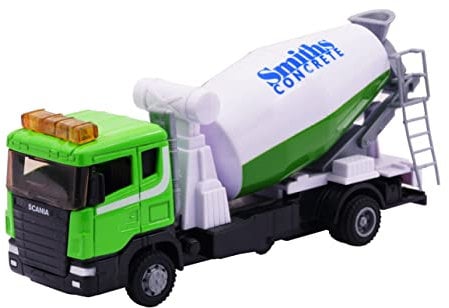 MOTOR ZONE from Peterkin | Cement Mixer Construction Truck Toy Vehicle | 16cm Green & White Cement Mixer Construction Truck with moving parts | 1:48 Scale | Diecast Vehicles | Ages 3+