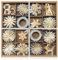 com-four® 56-teiliges Strohsterne Set - verzierte Sterne, Glocken, Tannen, und traditionelle Figuren - kleine Stroh-Anhänger - besonderer Christbaum-Behang - Bauernchristbaumschmuck