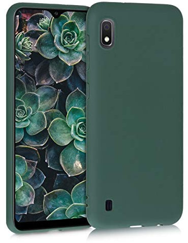 kwmobile Case Compatible with Samsung Galaxy A10 Case - Soft Slim Protective TPU Silicone Cover - Moss Green