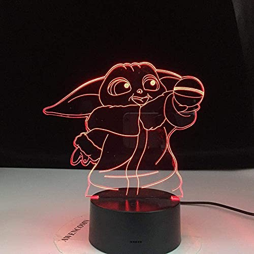 Lampe optische Täuschung Star Wars Baby Yoda Meme Figur Geeignet für Kinder, Familie, Freunde, Geburtstag, Valentinstag, Weihnachtsgeschenke -16_color_with_remote