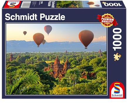 Schmidt Spiele 58956 Heißluftballons, Mandalay, Myanmar, 1000 Teile Puzzle