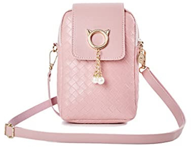 ANPTER Umhängetasche Klein Damen Schultertasche Handy Umhängetasche Handytaschen Geldbörse Handtaschen Mode Shoulder Bag Crossbody Tasche für Damen Frauen Mädchen Kinder(Rosa Geldbörse für Frauen)