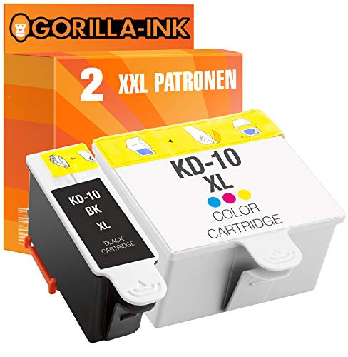 Gorilla-Ink 4 Patronen XXL kompatibel mit Kodak 10 XL | Für Kodak ESP 3 ESP 3250 ESP 5 ESP 5210 ESP 5220 ESP 5230 ESP 5250 ESP 7 ESP 7250 ESP 9 ESP 9250