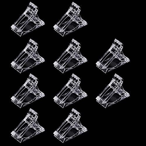 10 pinzas de uñas para construcción rápida Polygel uñas formas clips para uñas de poligel, extensión de uñas UV LED constructor abrazaderas manicura manicura arte herramienta