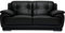 Miliboo Sofa Leder Design 2-Sitzer Schwarz Tamara – Büffelleder