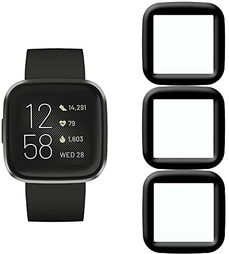 KELOLIN Pellicola Protettiva per Fitbit Versa 2 Facile da Installare [3 Pezzi], Copertura Completa, Curva 3D, Anti Graffio, HD Protezione Schermo Compatibile con Fitbit Versa 2
