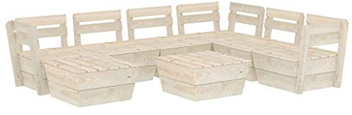 MUSEVANE 8-TLG. Garten-Paletten-Lounge-Set Imprägniertes Fichtenholz