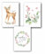 Manschin-Laserdesign 3er Set Wandbilder Kinderzimmer Poster | Din A3 & Din A4 | Babyzimmer Deko Mädchen Jungen Bilder Dekoration Aquarell Waldtiere skandinavisch (DinA4, P1016)