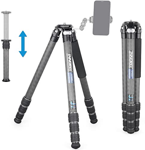 Carbon Fiber Tripod INNOREL KT324C Without head Professional Portable Compact Travel Tripod for Digital DSLR Camera Heavy Duty Stand Support 1.28in/32.5mm Tube Max load 55lbs/25kg with Center Column