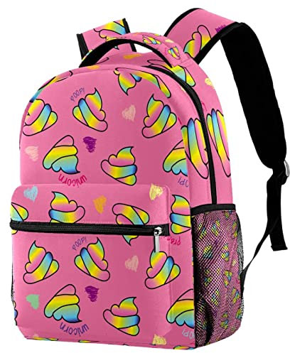 Leisure Campus Reiserucksäcke, rote Rosenblütenblätter, schwarz-weiß gestreifte Taschen mit Flaschenhalter für Mädchen und Jungen, Farbe8, Medium