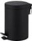 iTrend Pedal Bin Round Matt Black - Metal Pedal Bin with Lid - Household Rubbish Bin for Bathroom, Kitchen & Office - Rustproof Dustbin with Removable Plastic Container - Garbage Can (5L)