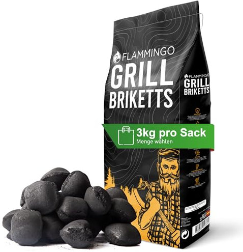 9 kg Grillbriketts (3 x 3 kg Säcke) Grillkohle Holzkohle Holzkohlebriketts Holzkohlegrill Grill