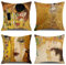 Lactraum 4er Set Gustav Klimt Kunst Zierkissenbezug Kissenbezüge Dekokissen Sofakissen Couchkissen Wohnzimmer Schlafzimmer 45x45cm (Gold)